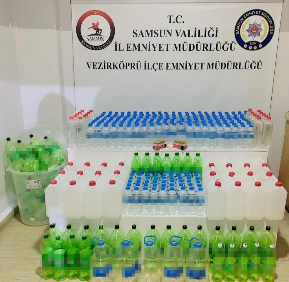 Samsun’da etil alkol, uyuşturucu ve mermi ele geçirildi