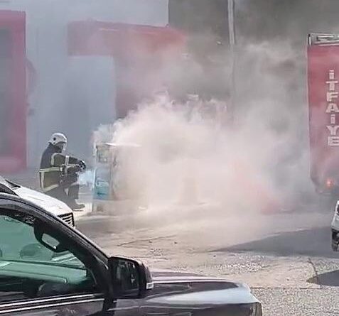 Sıcağa dayanamayan trafo alev aldı 1