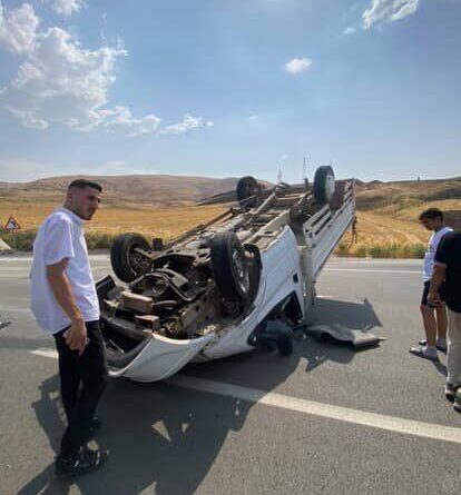 Siirt'te takla atan pikap sürücü yaralandı 1