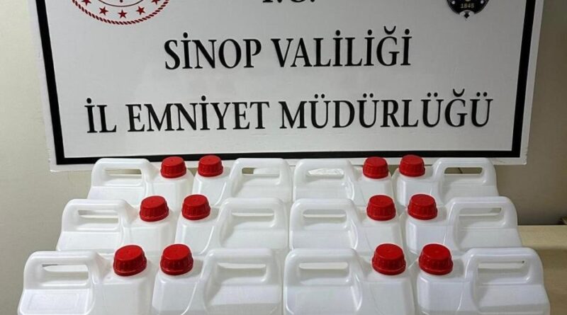 Sinop'ta 60 litre etil alkol ele geçirildi 1