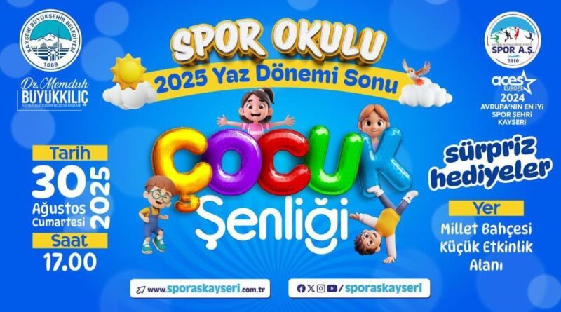 2025 Spor Okulları Yaz Dönemi Sonu Çocuk Şenliği düzenlenecek 1