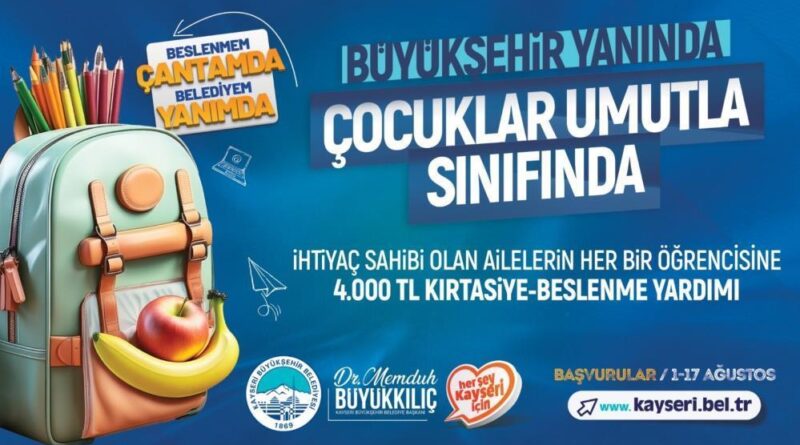 Başkan Büyükkılıç duyurdu: "Kırtasiye ve beslenme desteği ile çocuklarımızın yanındayız" 1
