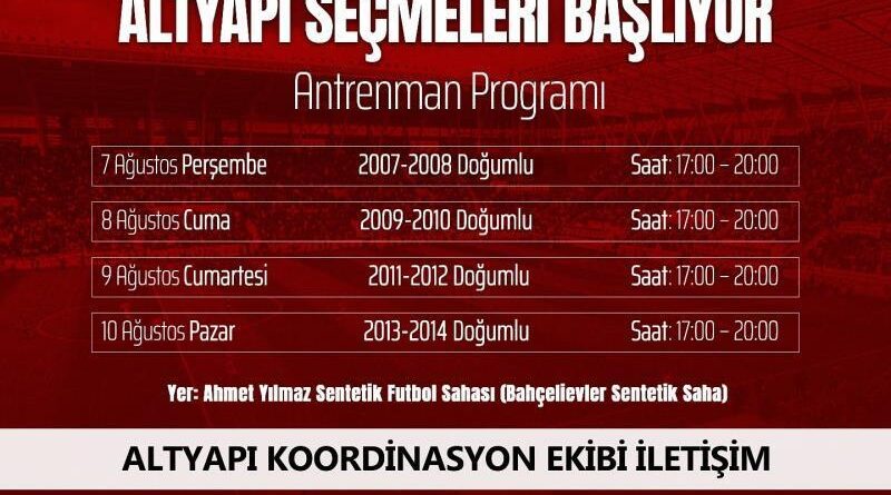Elazığspor altyapı seçmeleri başlıyor 1