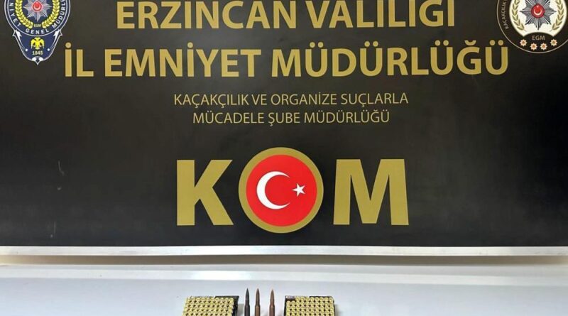 Erzincan’da 101 adet mermi ele geçirildi 1