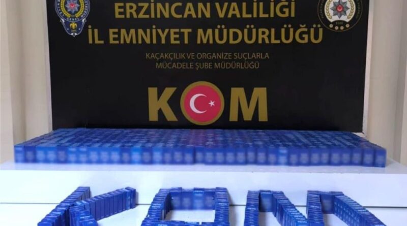 Erzincan’da bin paket makaron ele geçirildi 1
