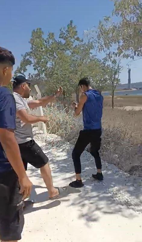 Hafriyat kamyonu sürücüsünden yabancı uyruklu vatandaşa tehdit iddiası