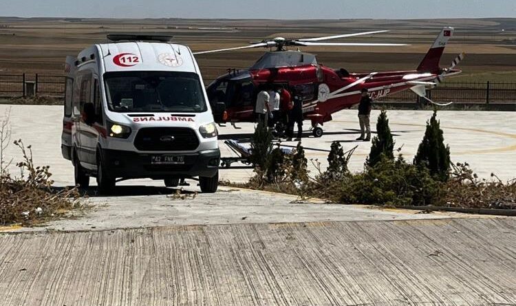 Kulu’da mide kanaması geçiren gurbetçiye hava ambulansı 1