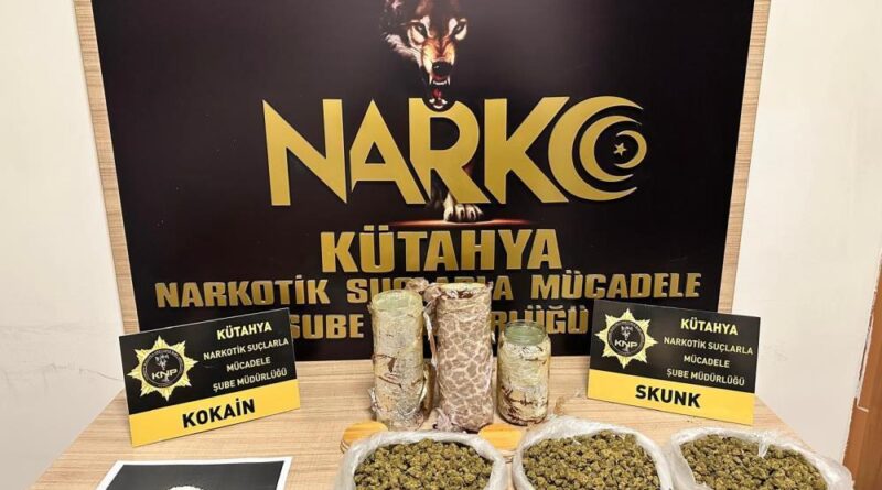 Kütahya’da uyuşturucuyla yakalanan şüpheli tutuklandı 1
