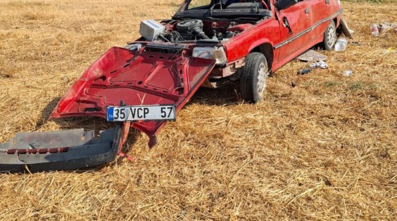 Manisa’da tarlaya uçan otomobilin sürücüsü hayatını kaybetti 1