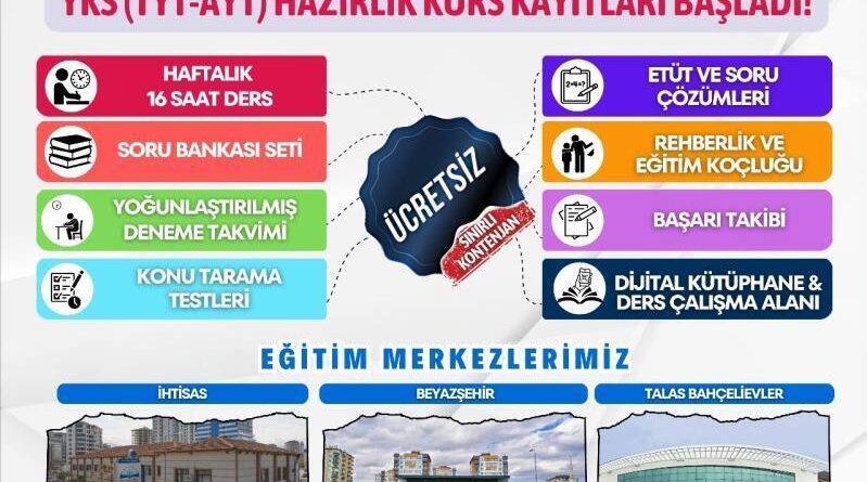 Ücretsiz YKS kurs kayıtları başladı 1