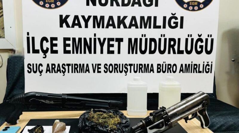 Gaziantep’te silah ve uyuşturucu operasyonu: 1 gözaltı 1