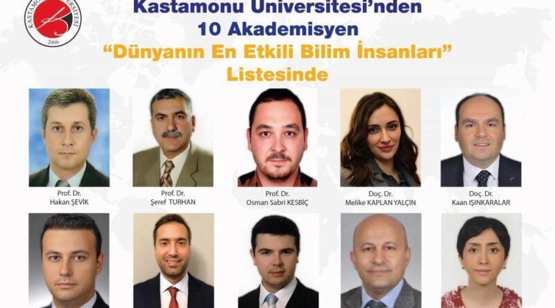 Kastamonu Üniversitesi'ndeki 10 akademisyen, en etkili bilim insanları listesinde 1