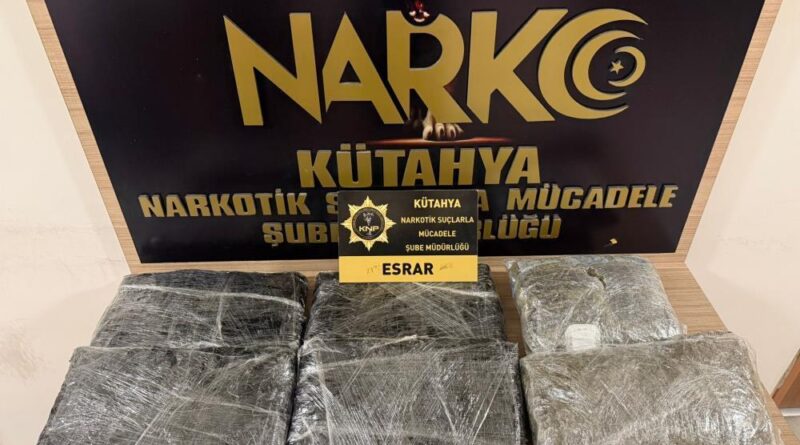 Kütahya'da uyuşturucu operasyonu: 2 tutuklama 1