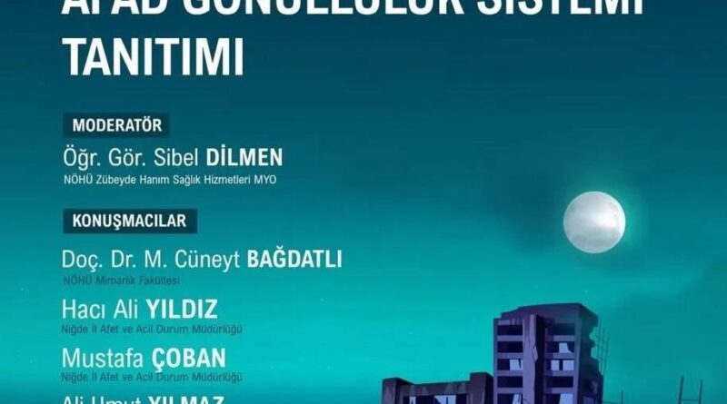 NÖHÜ'de afet farkındalık paneli düzenlenecek 1