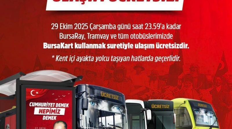 29 Ekim Cumhuriyet Bayramı’nda ulaşım ücretsiz 10
