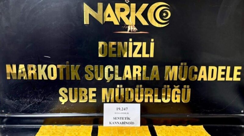 Denizli'de 19 bin kullanımlık sentetik uyuşturucu yakalandı 1