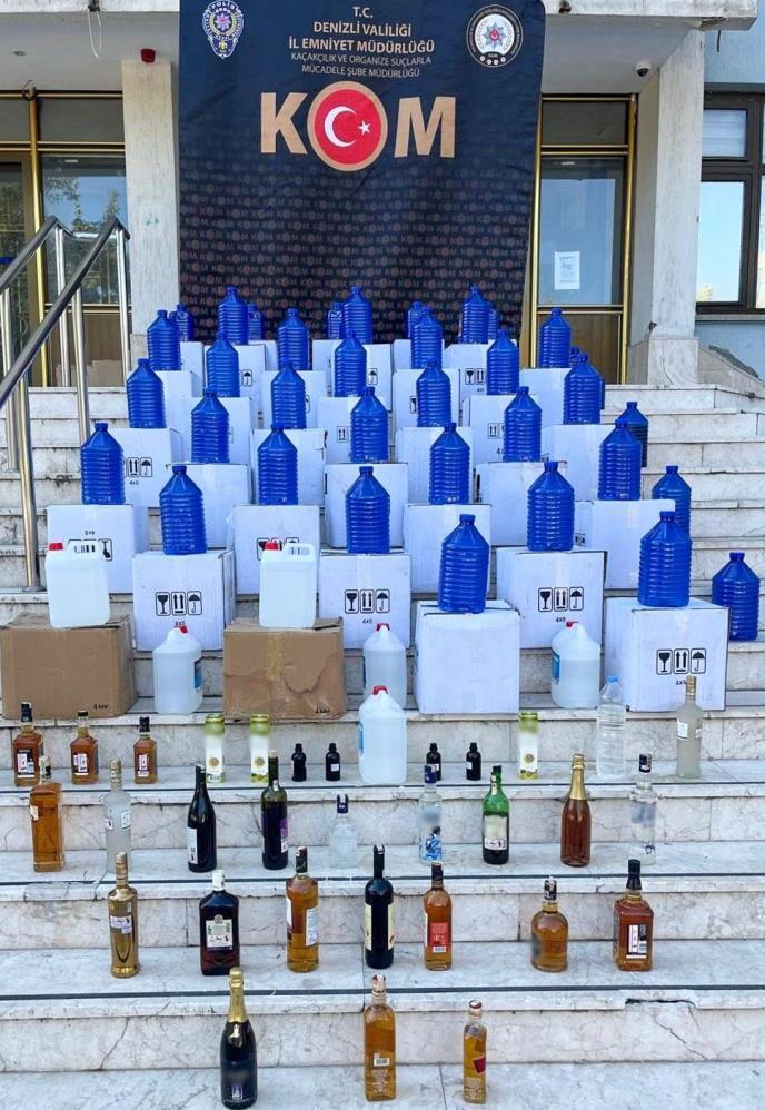 Denizli’de 642 litre kaçak alkol  yakalandı