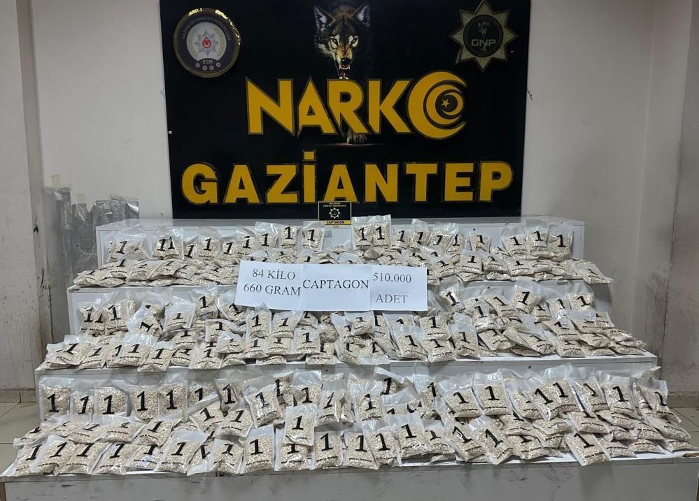 Gaziantep’te 510 bin adet uyuşturucu hap ele geçirildi: 1 şahıs tutuklandı
