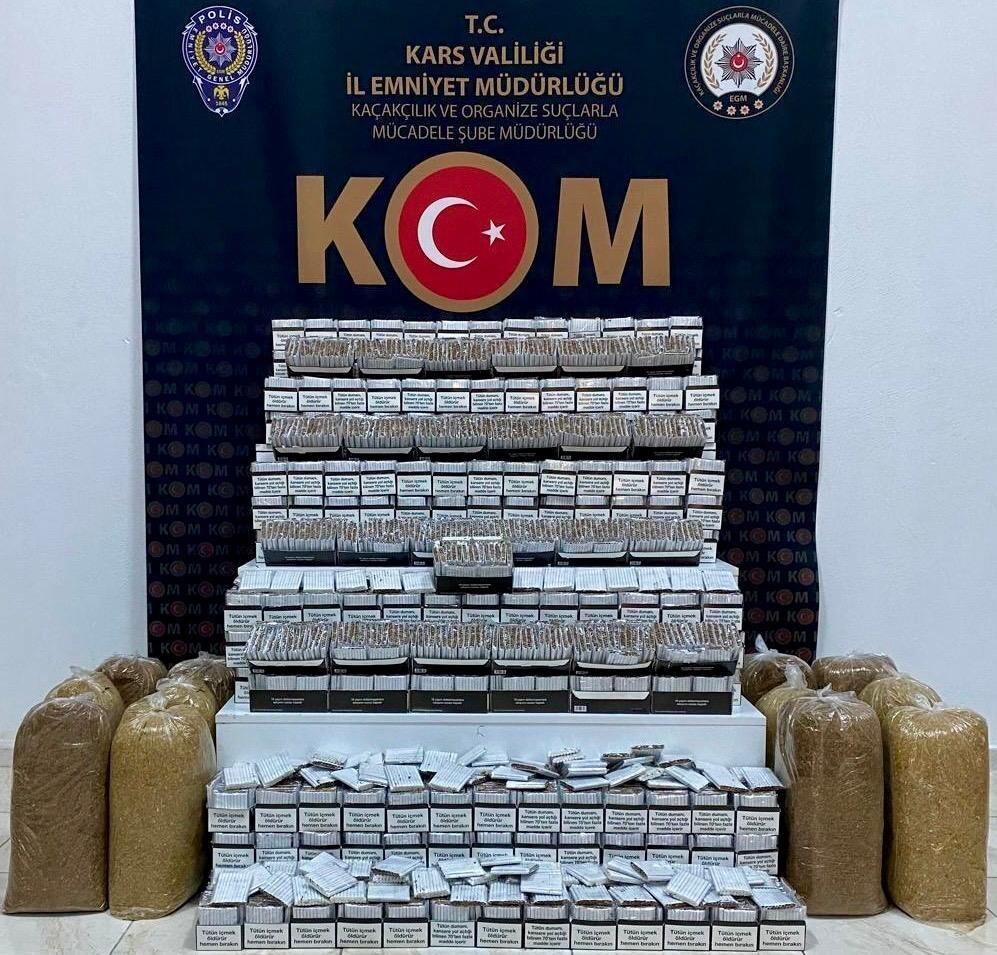 Kars’ta makaron ve tüten ele geçirildi
