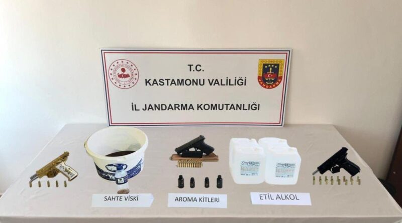 Kastamonu’da sahte alkol operasyonu: 3 gözaltı 1