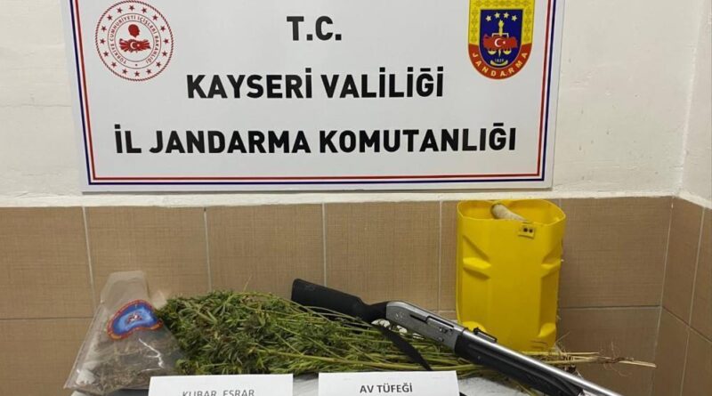 Kayseri’de 1 kilo 690 gram kubar esrar ele geçirildi: 1 gözaltı 1