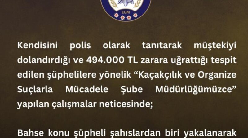 Kendini polis olarak tanıtan dolandırıcı tutuklandı 1