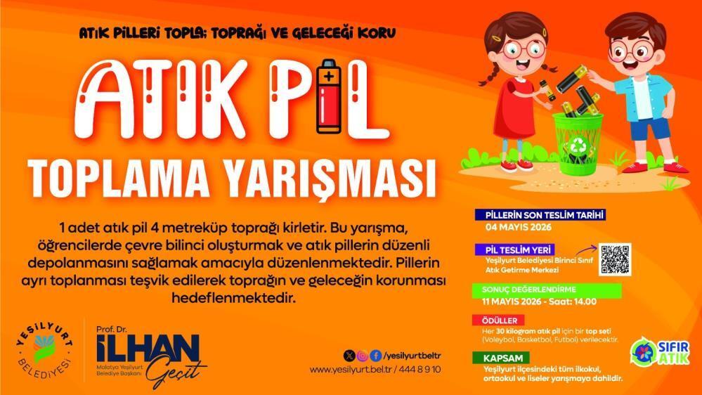 Yeşilyurt’ta çocuklar çevre için geri dönüşümde yarışıyor