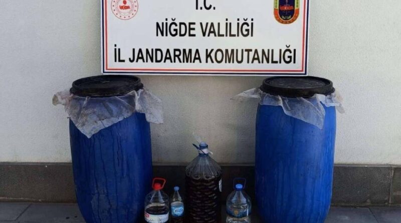 Niğde 322 litre el yapımı içki ele geçirildi 1